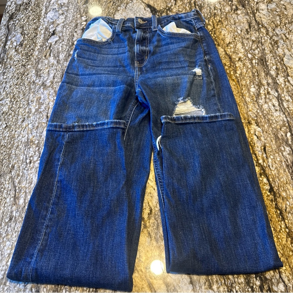 Willow + Root Women’s Dad Strechy Ripped Jeans Size 24 99% Cotton 1% Spandex